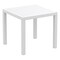Luxury Commercial Living 31.5" White Square Outdoor Patio Dining Table